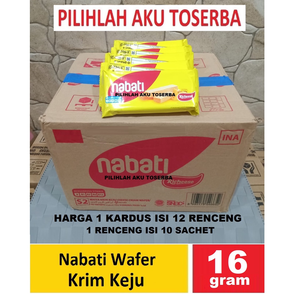 Richeese Nabati Wafer Keju 16 gr - ( HARGA 1 DUS ISI 12 RENCENG )