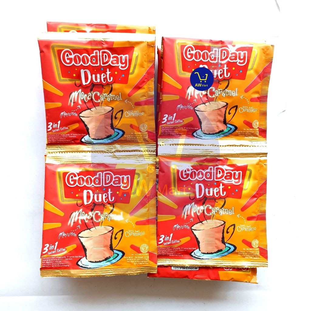 GOOD DAY DUET RENCENG ( ISI 10 SACHET X 22 GRAM ) - GOOD DAY DUET MOCA CARAMEL, CHOCO NUT