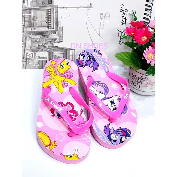 Sandal Anak Perempuan Sandal Jepit anak motif kudaponi pink new