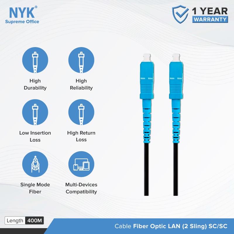 NYK Kabel Fo 1 Core 2 Seling 400 m UPC kabel fiber optik LAN Single Core