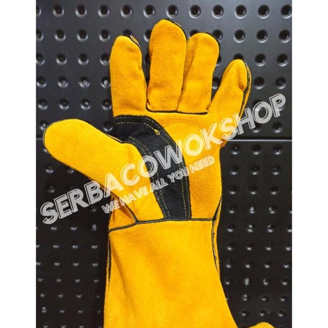 Hasston Sarung Tangan Welder/Las Leather Glove Kulit 14 Inch Coklat