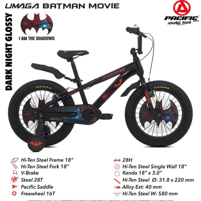 Sepeda Anak Bmx 18" Pacific Umaga Batman Movie Original Bergaransi #Original