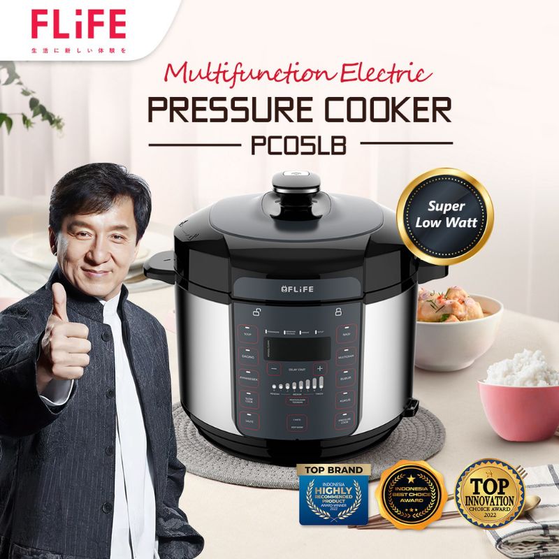 Flife Pressure Cooker PC05LB Panci Presto Dan Rice Cooker 5 Liter