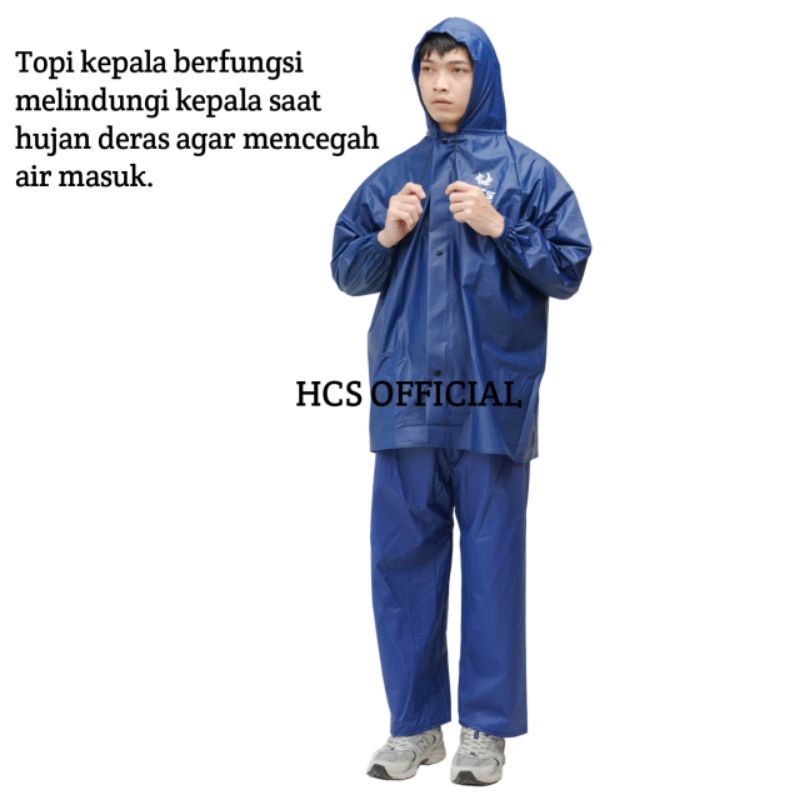 RAINCOAT,JAS HUJAN Terbaik Pria Wanita Stelan BY HCS Anti Rembes Maron