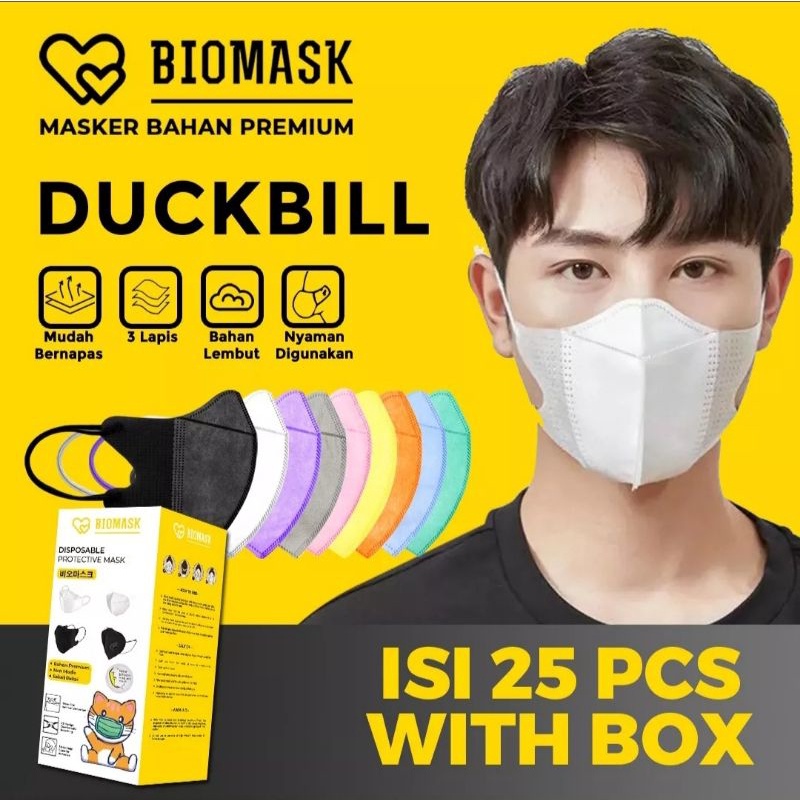 BIOAQUA / BIOMASK Masker Disposable Face Mask Duckbill / KF94 / KN95 Earloop / Headloop (Hijab)