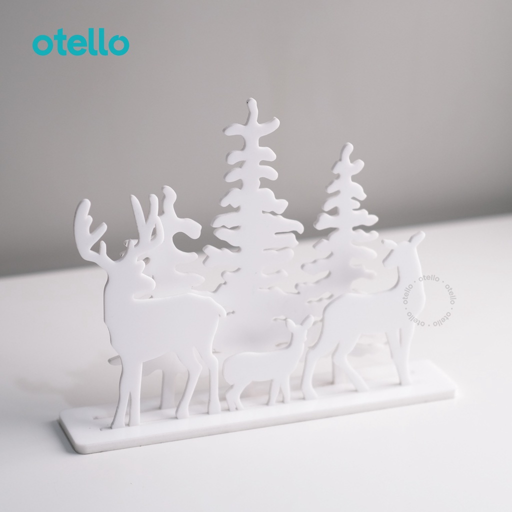 REINDEER &amp; PINE - Pajangan Natal Dekorasi Meja Christmas Hiasan Akrilik Pohon Natal Reindeer Christmas Gift Decoration