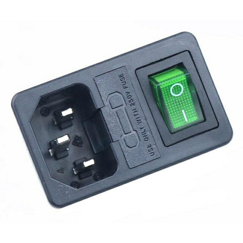 Power Socket Switch Fuse 10A 250V AC 3pin IEC320 C14