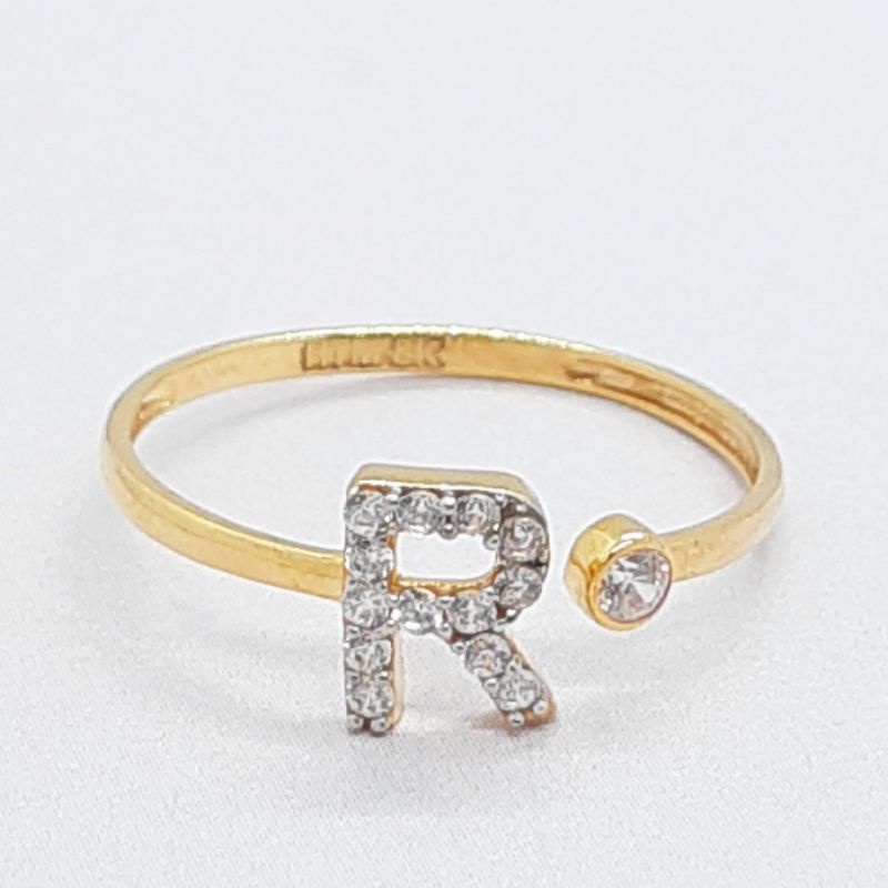 Cincin Emas Huruf R 8K Garuda Gold