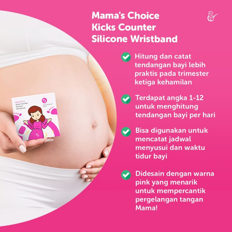 Mama's Choice Kicks Counter Silicone Wristband | Gelang Penghitung Tendangan Bayi