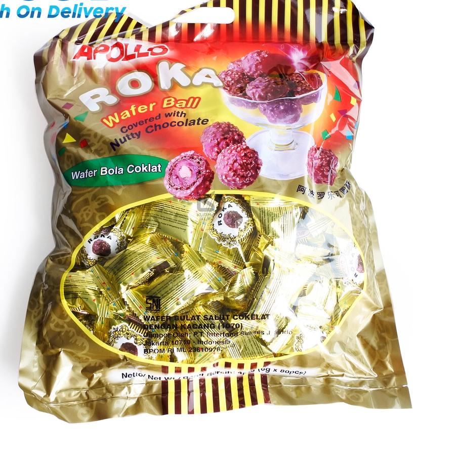 

✨ Roka Apollo Wafer Ball Coklat Isi 70 Pcs Original 