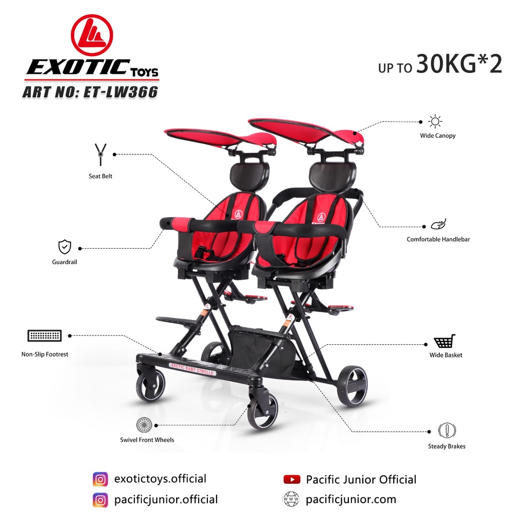 MAGIC STROLLER ET-LW366 (TWINS) EXOTIC