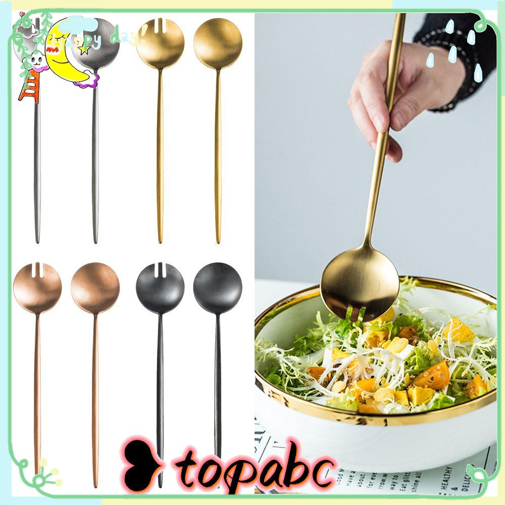 Top Salad Distro Piring Home Kitchen Salad Serving Spoon Service Alat Makan Sendok Garpu Set