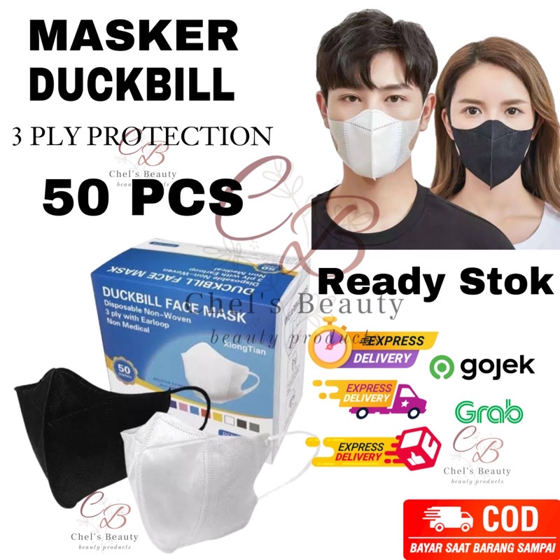 MASKER DUCKBILL EARLOOP 3PLY / 3 LAPIS DUCKBILL 3 PLY ISI 50 PCS