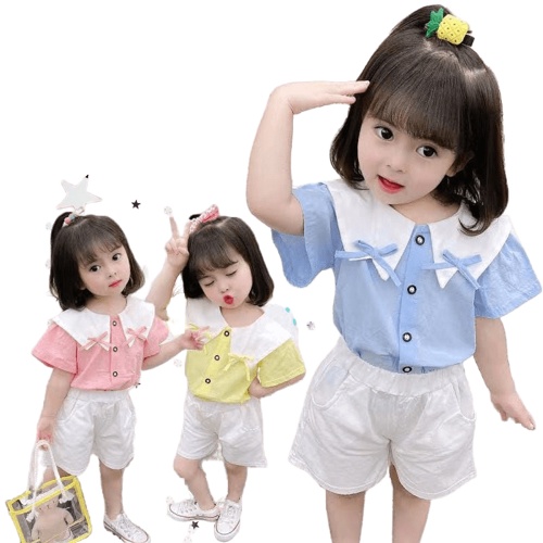 TokoMilkan Setelan Baju Anak Perempuan Syadila Kids Bahan Katun | Pakaian Anak Umur 1-6 Tahun