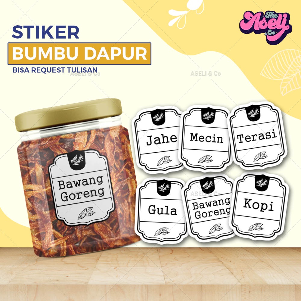 

Stiker label bumbu dapur waterproof