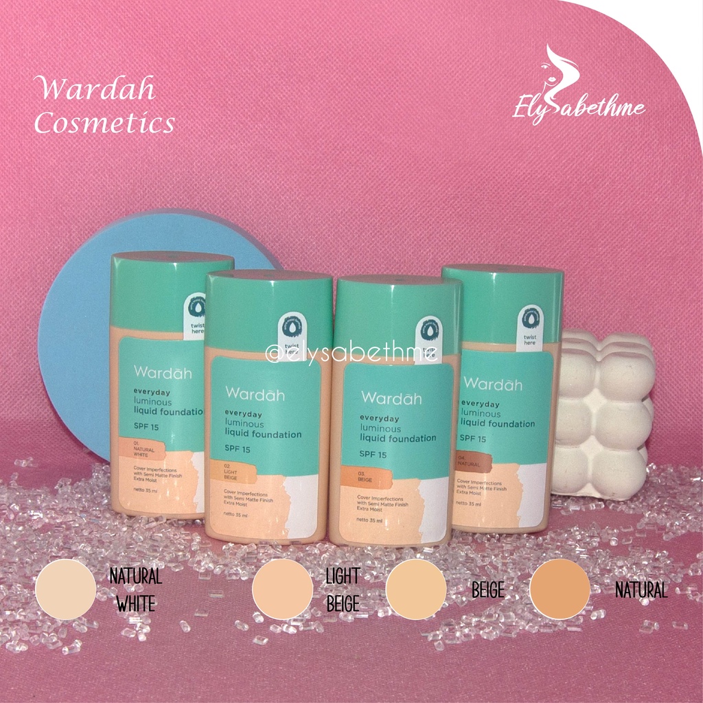 ✿ELYSABETHME✿ 🅆 🄰 🅁 🄳 🄰 🄷 Wardah luminous foundation alas bedak full coverage menutup noda dan jerawat kosmetik halal