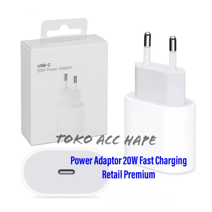 POWER ADAPTOR 20W USB-C KAKI 2/EU PLUG (ID CHECK) RETAIL PREMIUM For 1PH0N3