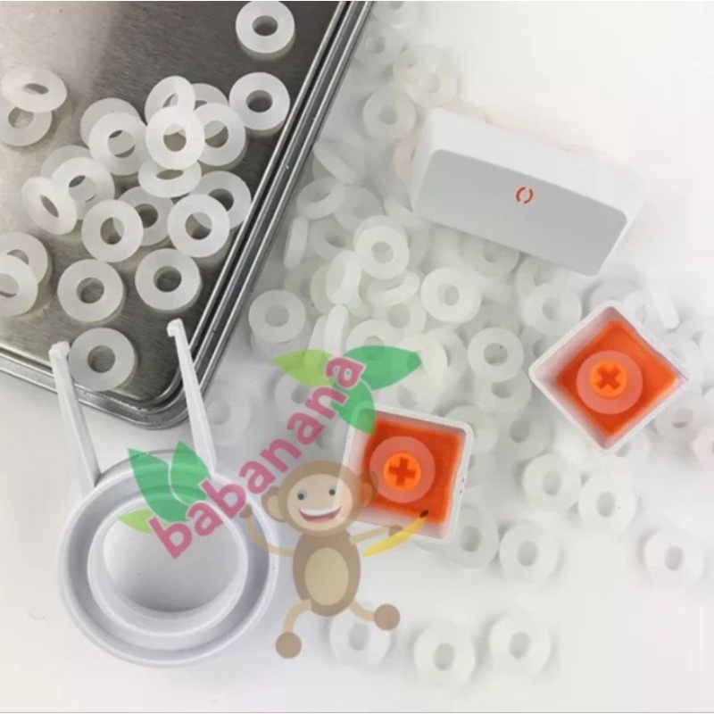120Pcs O-Ring Rubber Mechanical Keyboard Dampeners Switch Ring Keycaps