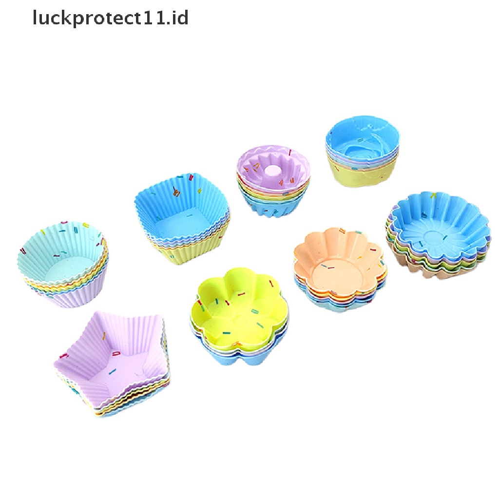 /Fashion Hot//// Cetakan Silikon Cupcake Reusable Cake Molds Muffin Baking DIY Alat Kue Kering Dapur.