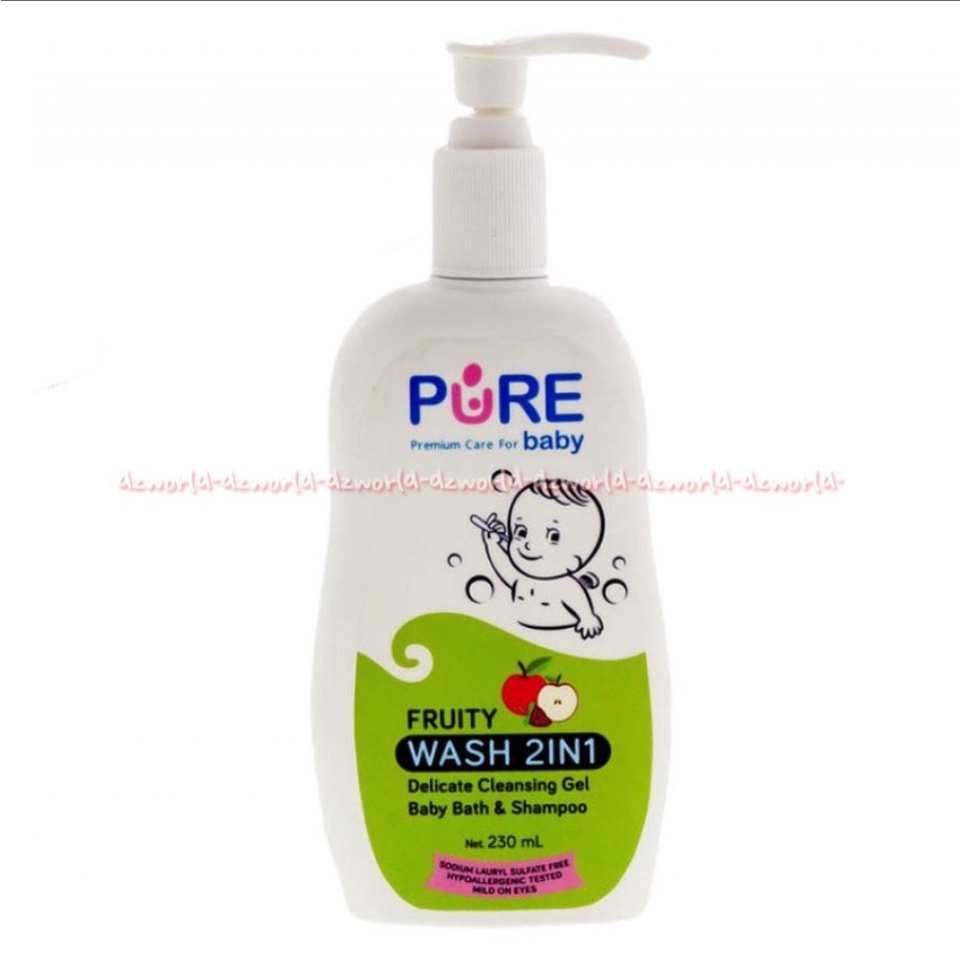 Pure Baby Fruity wash 2in1 Baby Bath &amp; Shampoo Bayi Anak Purebaby 230ml Pure Premium Pures Babies Sabun Sampoo Wangi Buah Buahan