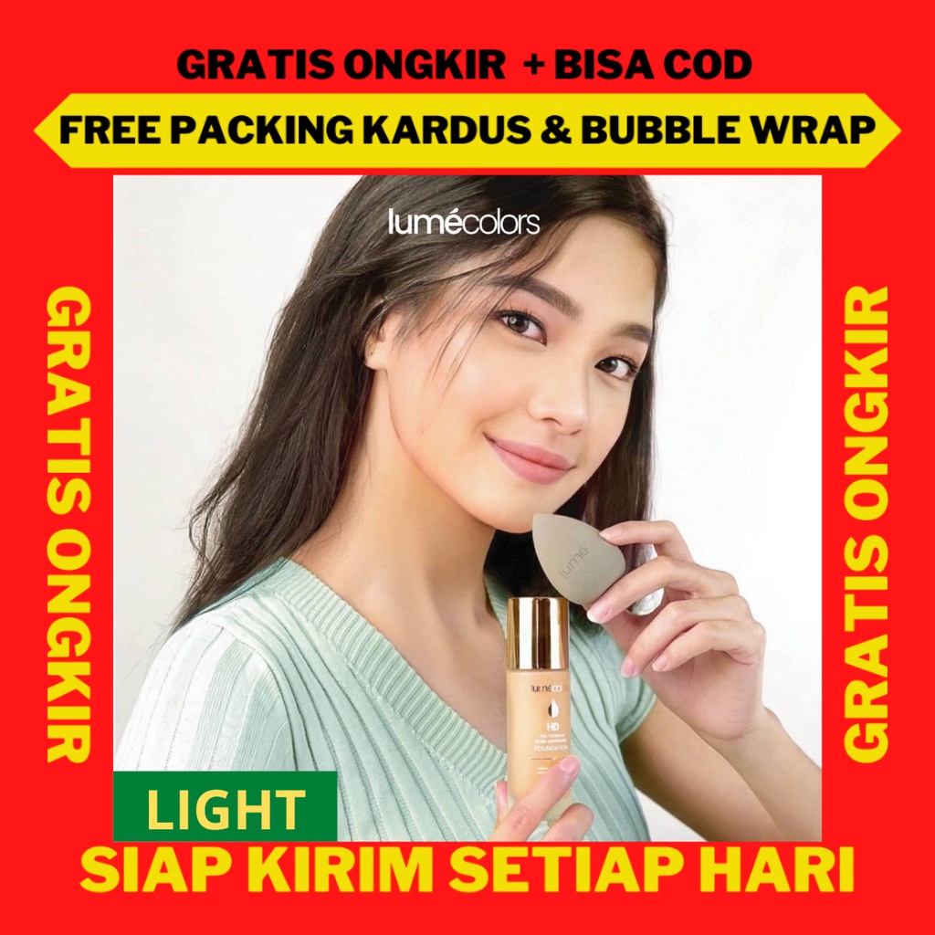Foundation Lumecolors HD Full Coverage Original Shade Light untuk Kulit Putih, Alas Bedak Anti Luntu