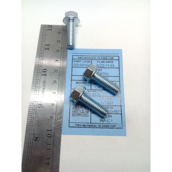 BAUT FLANGE ORIGINAL M8×25 KUNCI 12 BAJA KARBON