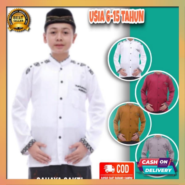 Set Baju Kokoh Kids Oneset Kokoo Model Terbaru One Set Kokoh Amak Cowo Buju Koko Bahan Adem Baj Musl