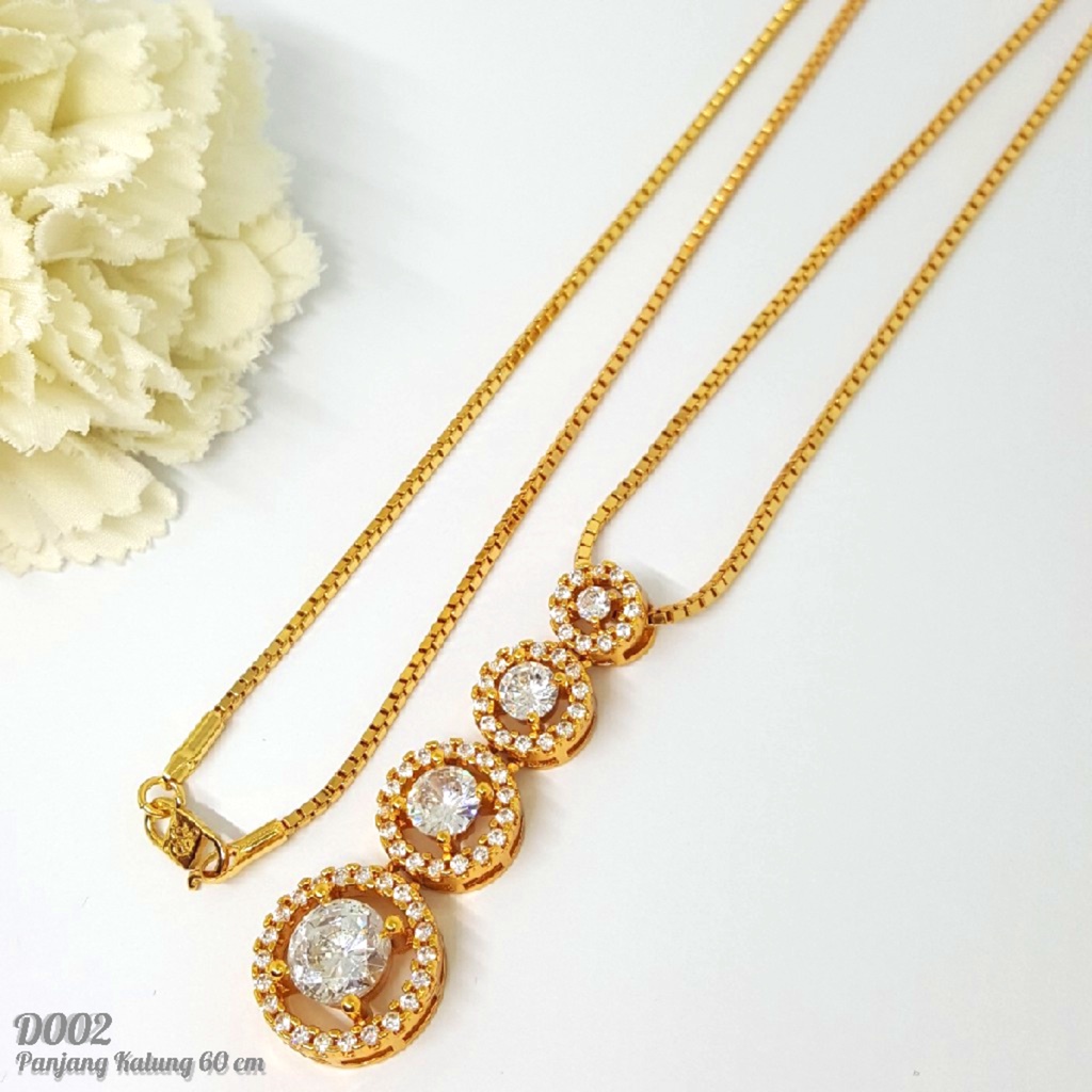 PGX Kalung Hijab Panjang 60 Cm Xuping Perhiasan Lapis Emas Aksesoris Wanita D002