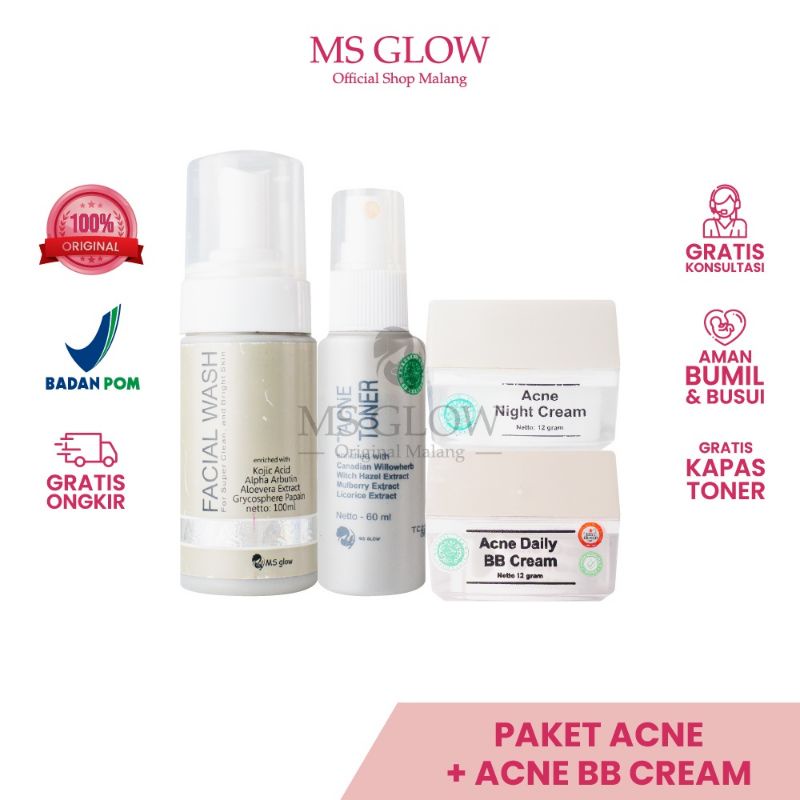 MS GLOW Paket ACNE / Skincare Jerawat