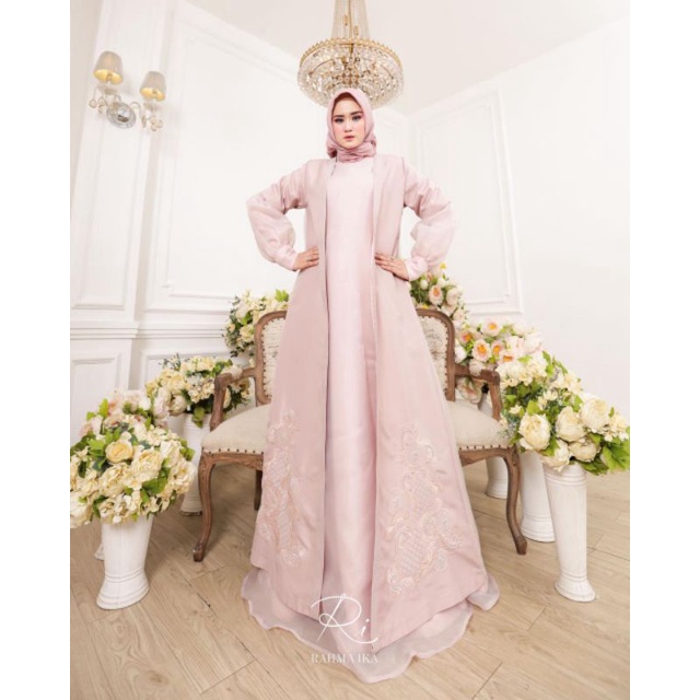 dress muslim/gamis terbaru/gamis premium Senja Kala Nude