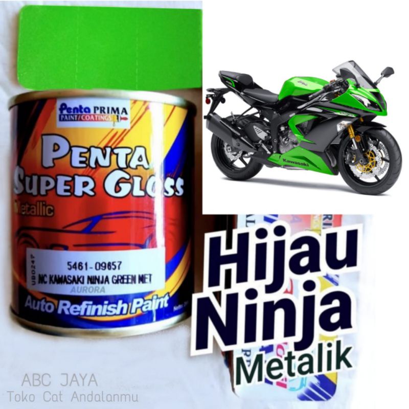 Cat Penta Super Gloss NC Kawasaki Ninja Green Met 200ml Hijau Ninja Kawasaki Metalik Metalic Metalli