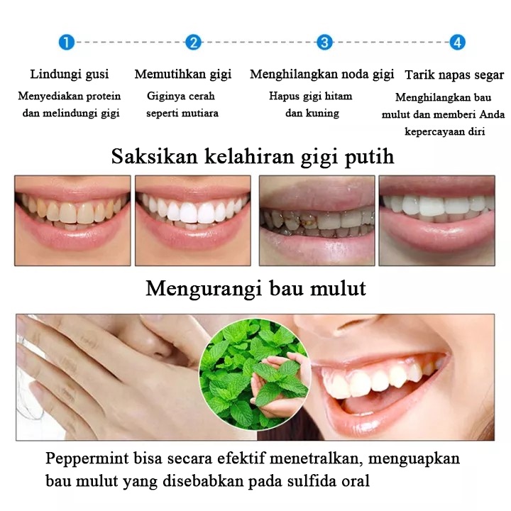 pemutih gigi Pasta gigi menghapuskan tartar gigi 100g Whitening toothpaste Mencabut gigi kuning Mencegah kerusakan gigi Nafas segar