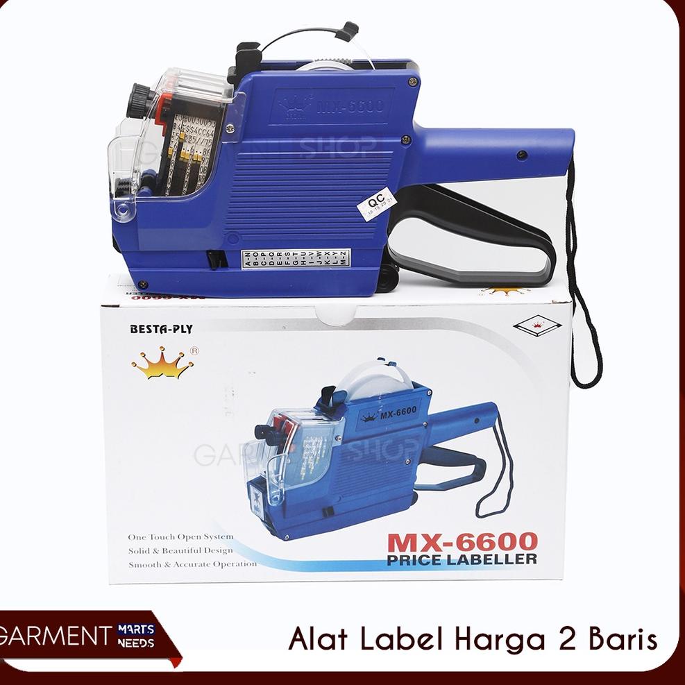 

り Alat Label Harga 2 Baris 10 Digit Cetak Stiker Expired Huruf Angka MX 6600 Labeller Tool ,,,,,