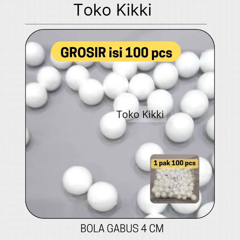 100 pcs Bola Gabus diameter 4 cm / bola prakarya boneka salju styrofoam ball bola gabus styrofoam