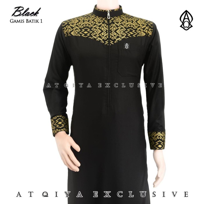 {FamilyStore} Gamis atqiya Batik 1/Jubah laki laki / jubah kekinian / jubah slimfit Murah