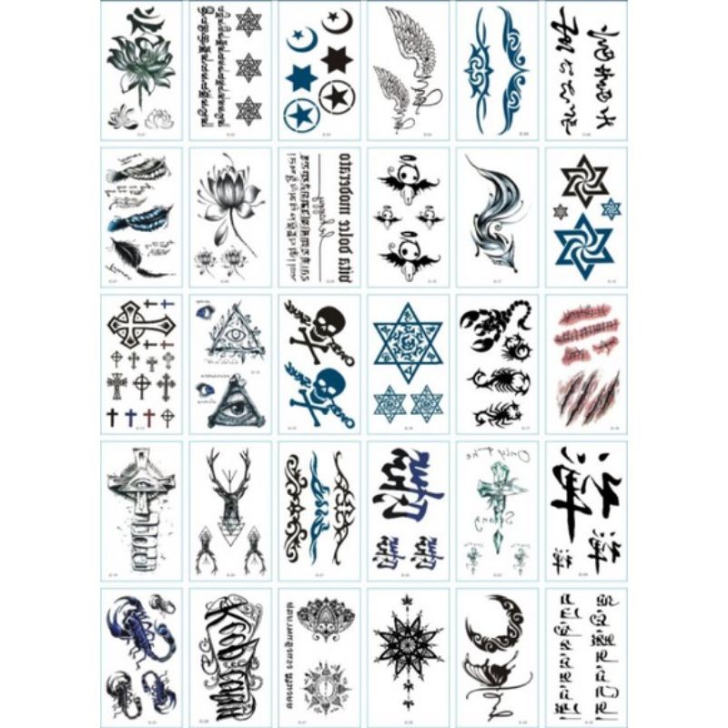 Tatto Temporary Tatto sticker - Tatto temporary Karakter 1pcs kecil