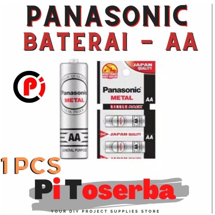 PANASONIC Metal Baterai AA 2A Single Pack Battery Japan Quality