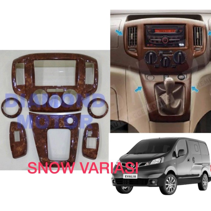 Nissan Evalia panel kayu Wood panel Wood 6pcs
