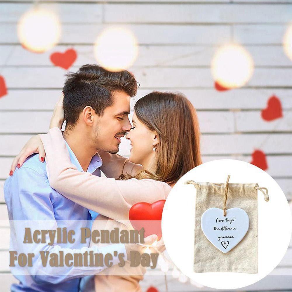 Suyo Hari Valentine Liontin Terima Kasih Dekorasi Hiasan Gantung Akrilik Mobil Gantung Pendant