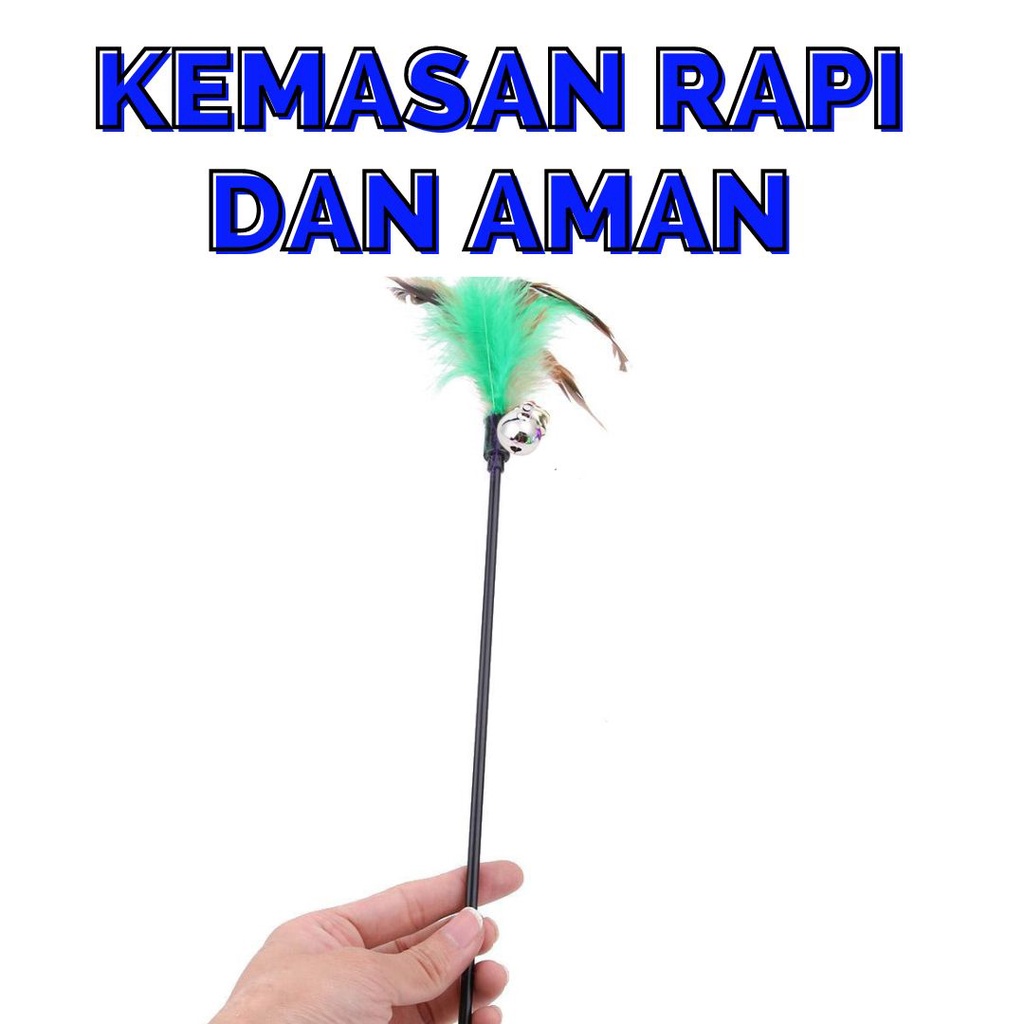 Tongkat Bulu Mainan Kucing Interaktif Lonceng 14mm Untuk Kucing Peliharaan Cats Cat Toys FEFARM