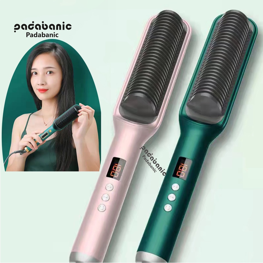 KOMBO PAKET HEMAT Hairdryer Pengering Rambut Penggunaan Salon ION negatif Design Elegan 3 Tingkatan Suhu dan Catokan Sisir Rambut Cepat Panas PADABANIC Type-9689 LED DISPLAY 3in1 Multifungsi Garansi Pabrik