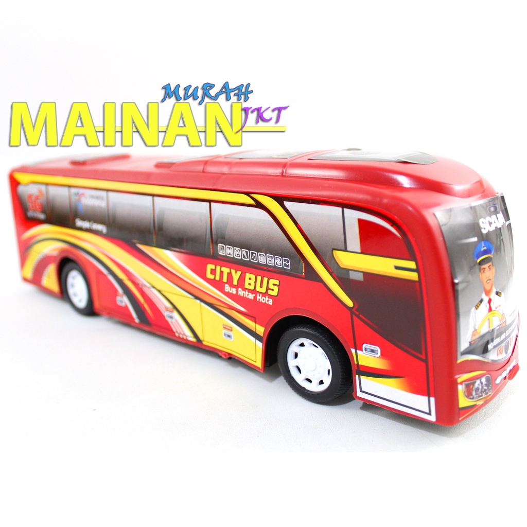 MAINANKEI MAINAN ANAK MURAH MOBIL CITY BUS SCANIA WJS104 BIS ANTAR KOTA LITTLE BUS MAINAN ANAK