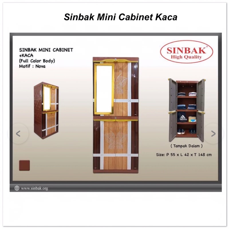 Lemari Sinbak Susun 4 Kabinet Kaca