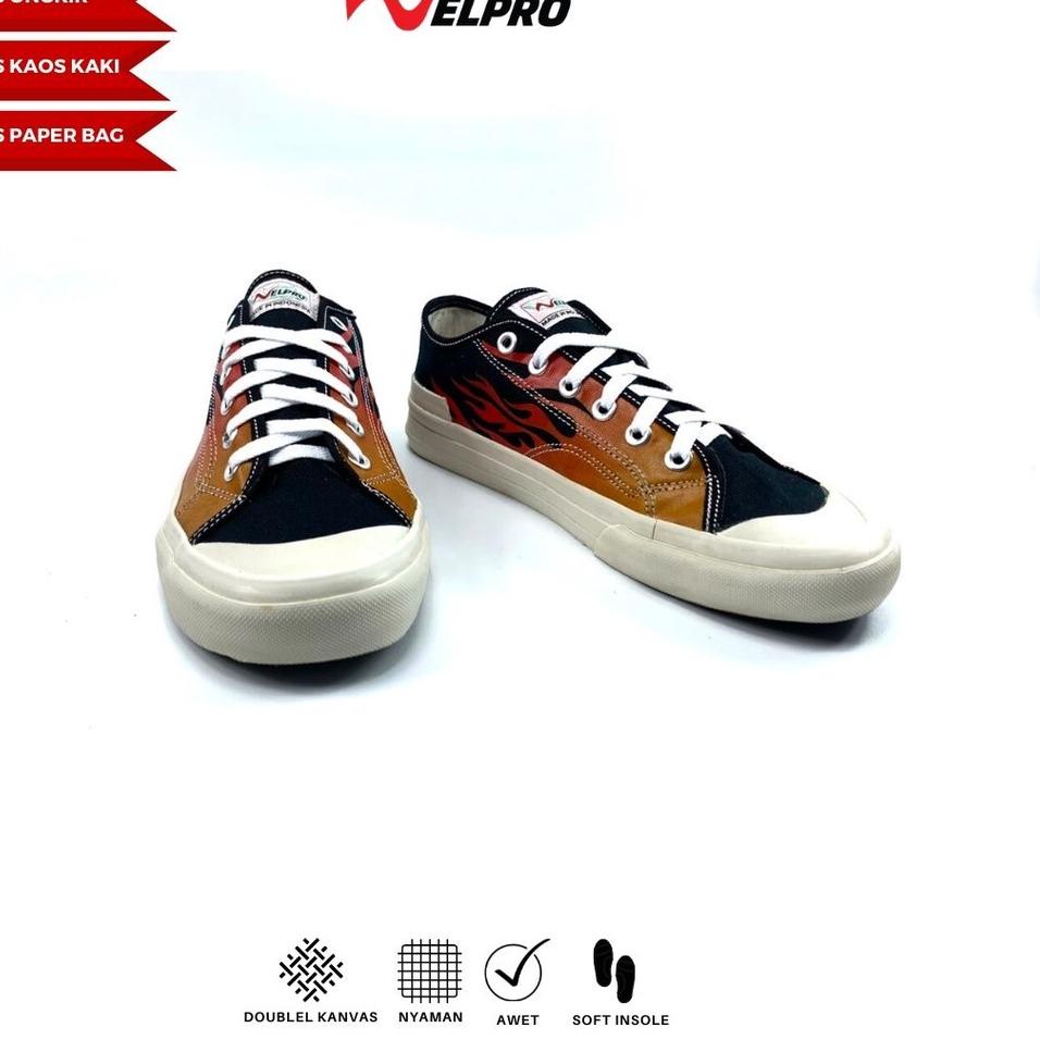 TJN.10De22ᴵ • Velpro Black Flame | Sepatu Original | Sepatu Pria | Sepatu Wanita | Sepatu Sekolah | 