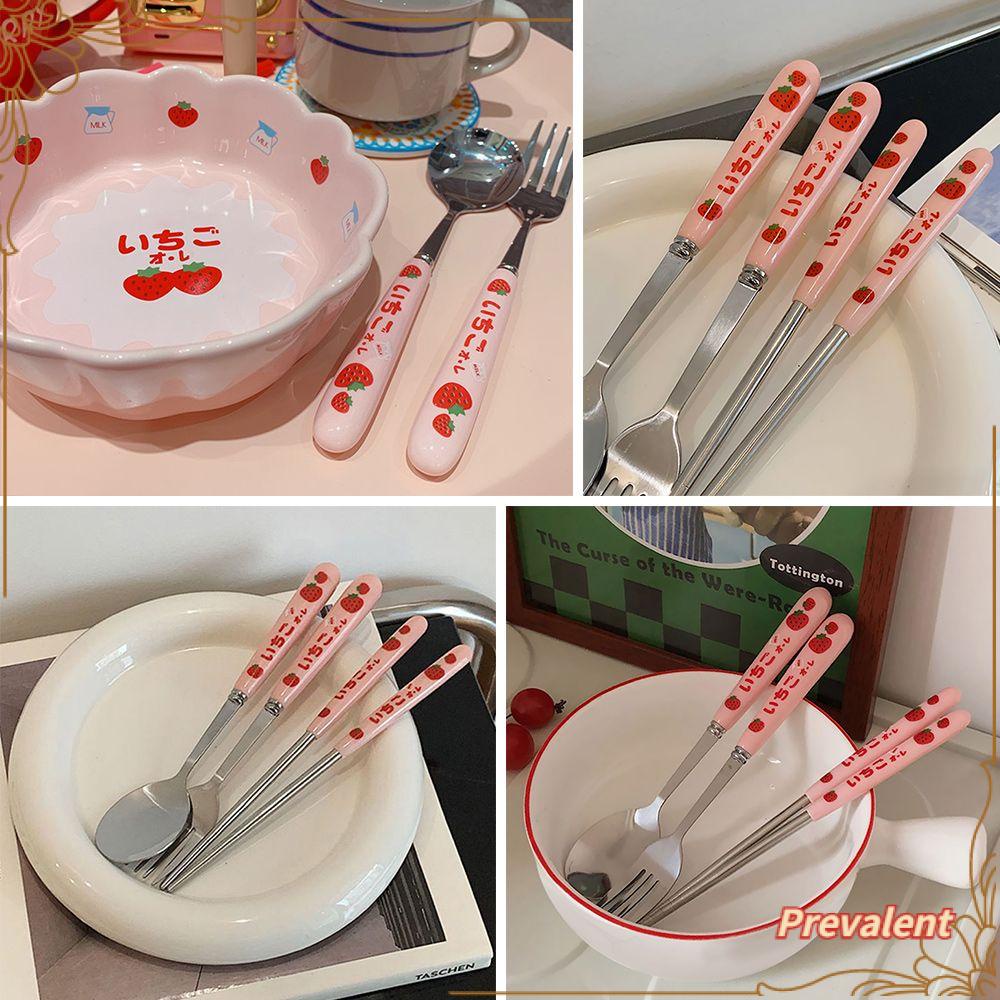 Preva Set Alat Makan Dengan Wadah Sumpit Sendok Garpu Makan Stainless Steel