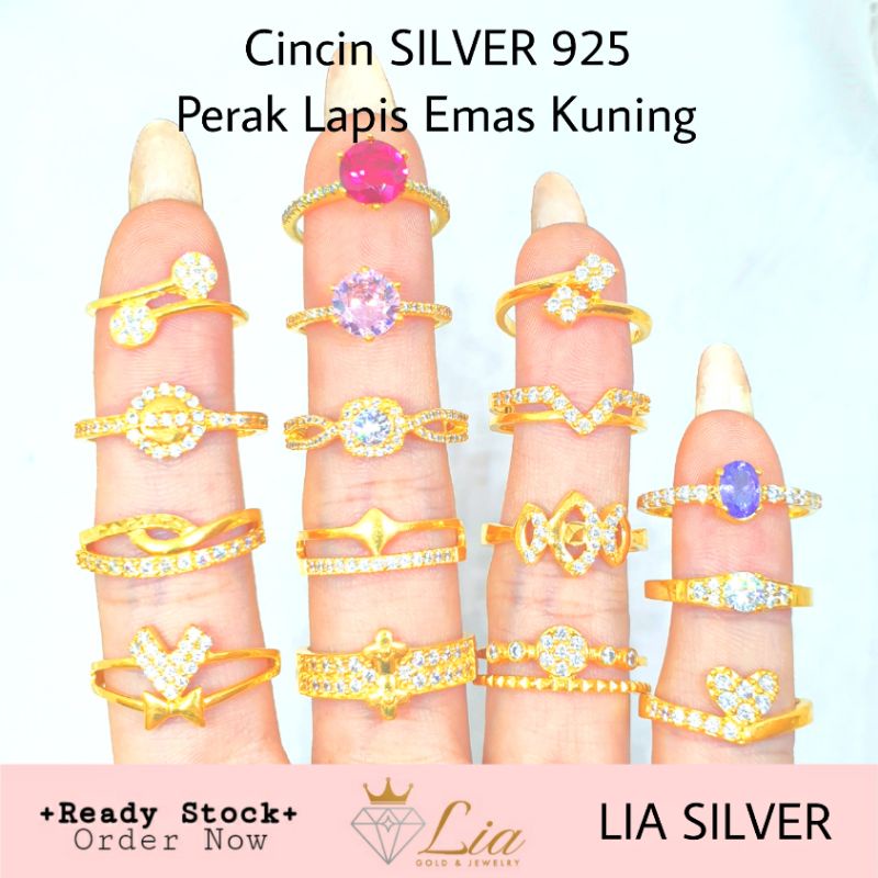 Cincin SILVER 925 - Perak Lapis Emas Kuning