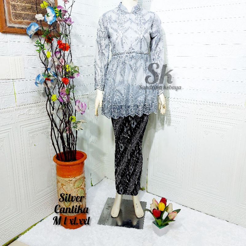 promo!!setelan kebaya tile mutiara fayet cantika/kebaya modern/kebaya wisuda/pesta/pagar ayu/