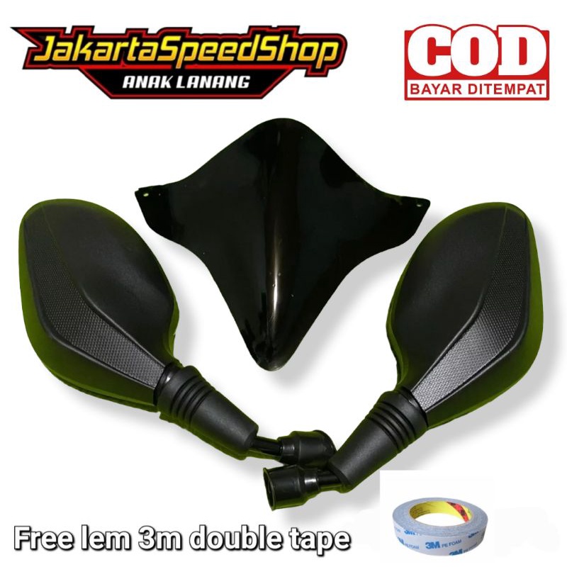Paket visor variasi all new honda beat plus spion click thailand free lem 3m double tape