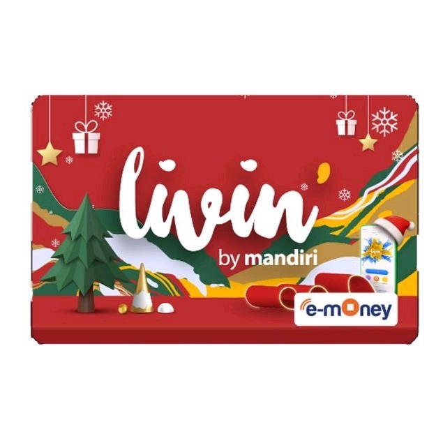 Mandiri eMONEY LIVIN Edisi NATAL CHRISTMAS LANDSCAPE ORI /Like Tapcash Flazz eToll or Brizzi