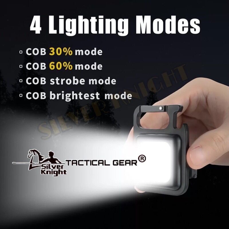 { ITROLSP} Lampu COB keychain light rechargeable /  lampu led gantungan kunci cas mini